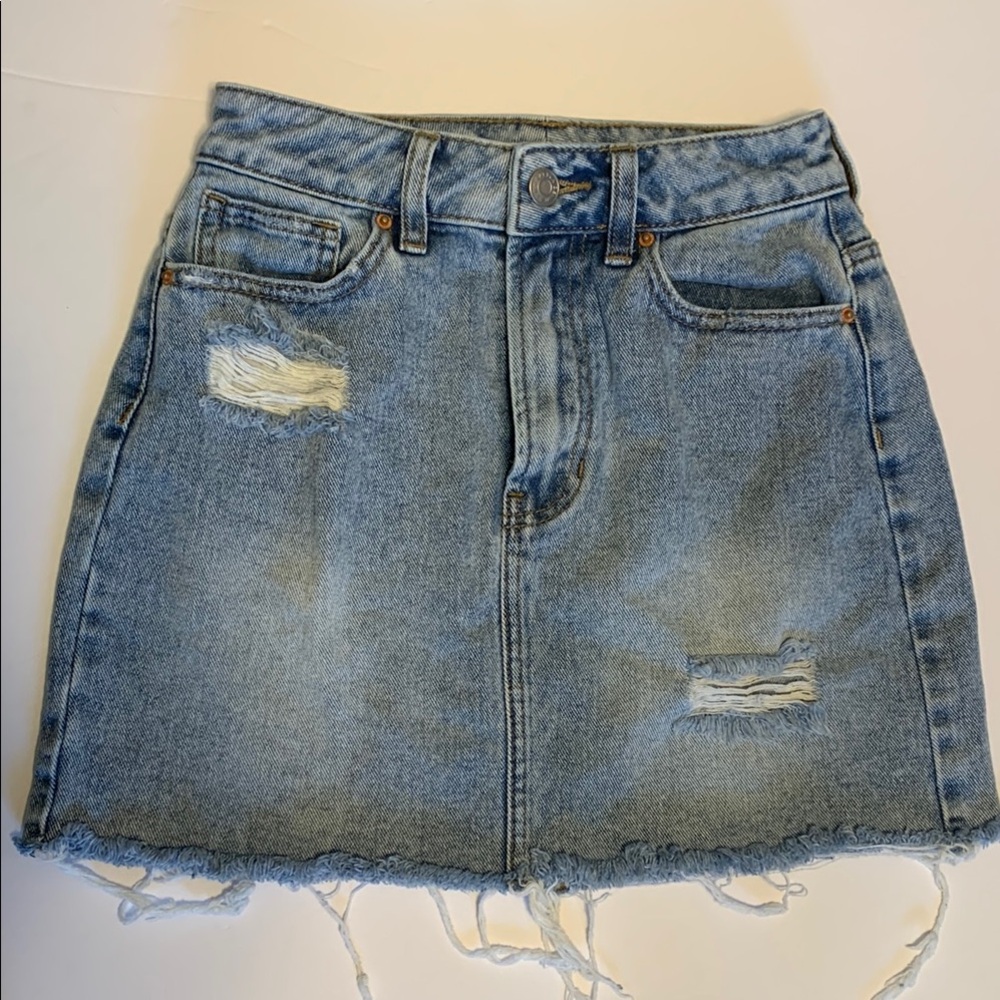 Denim Distressed Skirt PacSun Size 23